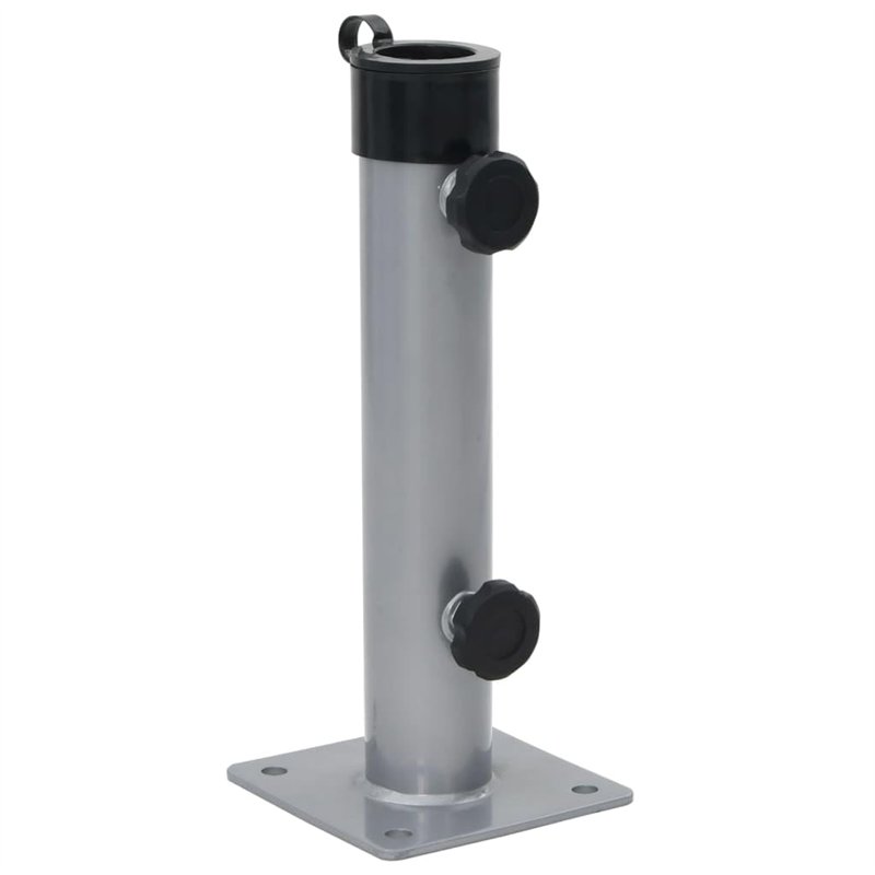 vidaXL Base de Parasol pour mât Ø38/48 mm argenté Acier, Base de Parapluie, Pied de Parasol, Support de Parapluie de Jardin, Sup