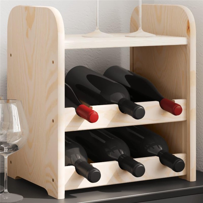 Image secondaire de vidaXL Casier à vin avec Panneau supérieur 33x25x37 cm Bois pin Massif, Porte-Verres à vin, casier à vin, casier à vin de Cuisin