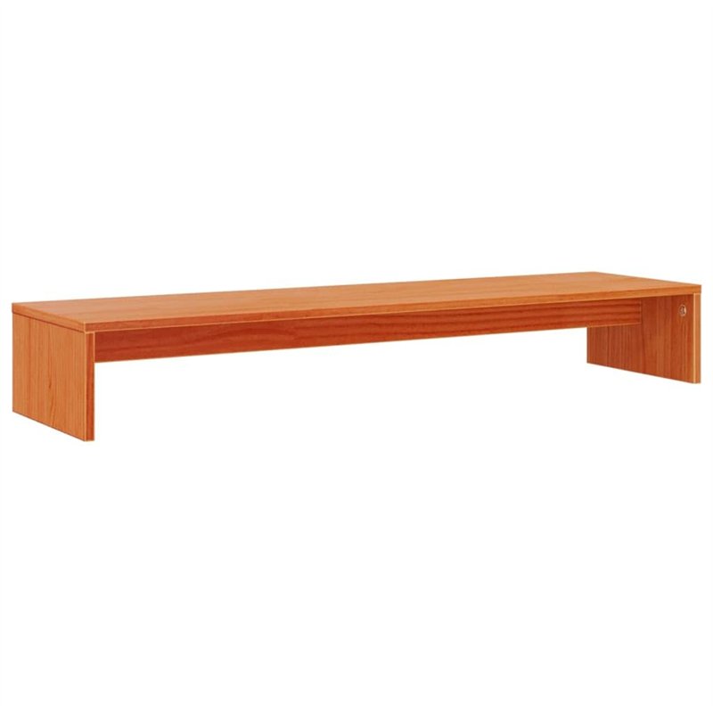 vidaXL Support de Moniteur Marron Miel 100x27x15 cm Bois de pin Solide, Support de Moniteur Double, Support de Moniteur en Bois,