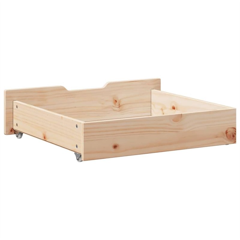 Image secondaire de vidaXL Tiroirs sous le lit avec roulettes 2 pcs 65x55x17 cm pin massif, rangement sous le lit, rangement sous le lit avec roulet
