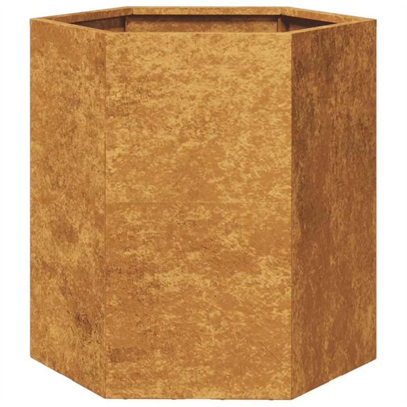 vidaXL Jardinière hexagone 46x40x45 cm Acier résistant aux intempéries, jardinière de Fleurs, jardinière de Patio, jardinière de