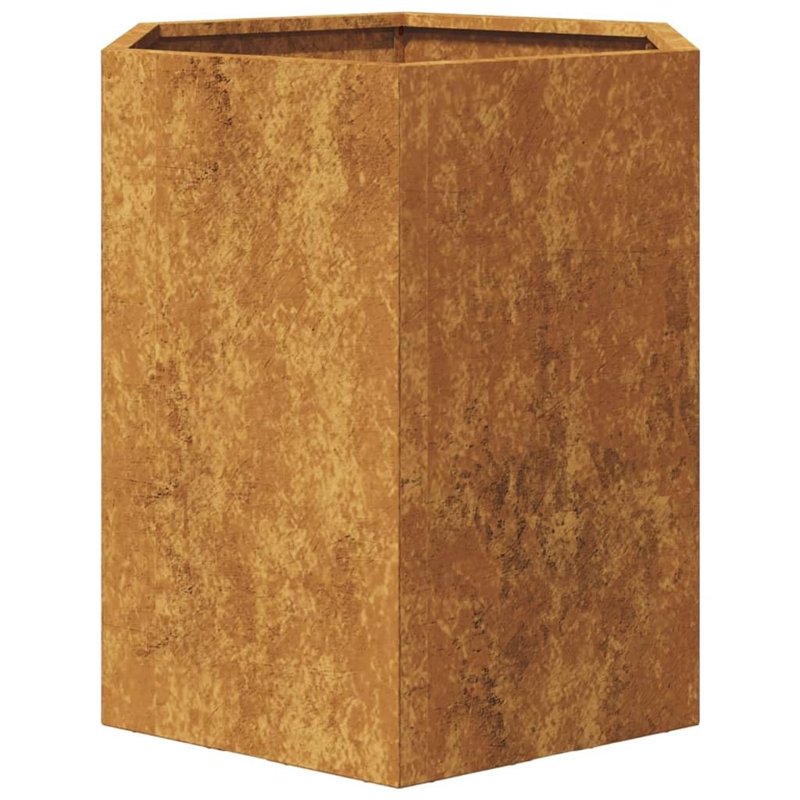 Image secondaire de vidaXL Jardinière hexagone 46x40x45 cm Acier résistant aux intempéries, jardinière de Fleurs, jardinière de Patio, jardinière de