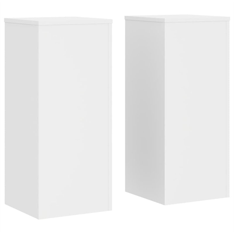 vidaXL Supports pour plantes 2 pcs blanc 30x30x70 cm bois d'ingénierie, support de fleurs, support de pot, support pour plantes