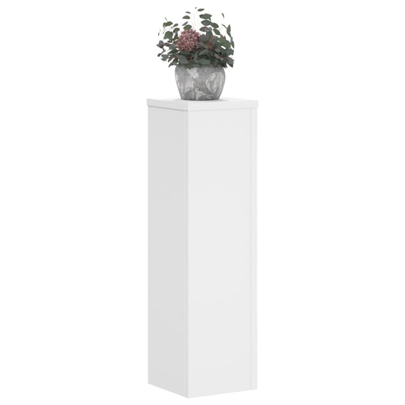Image secondaire de vidaXL Supports pour Plantes 2 pcs Blanc 17x17x60 cm Bois d'ingénierie, Support de Fleurs, Support de Pot de Plante, Support de