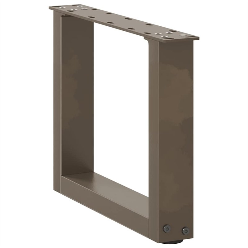 Image secondaire de vidaXL Pieds de Table Basse Forme de U 2pcs Acier Naturel 40x(30-31) cm