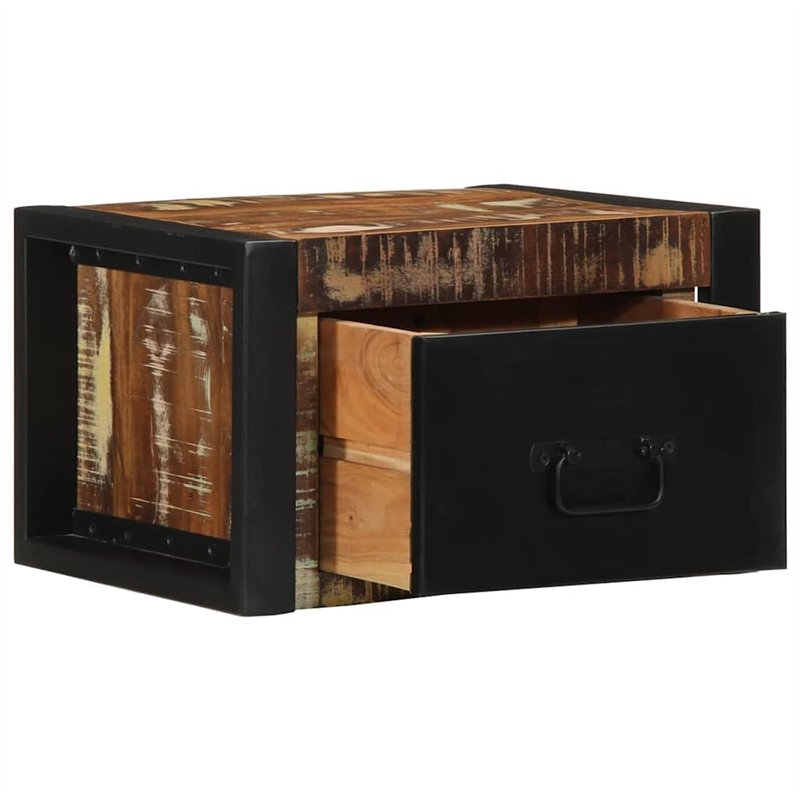 Image secondaire de vidaXL Table de Chevet Multicolore 40x35x25 cm Bois de récupération, Armoire de lit, Meuble de Chambre à Coucher, Table de Cheve