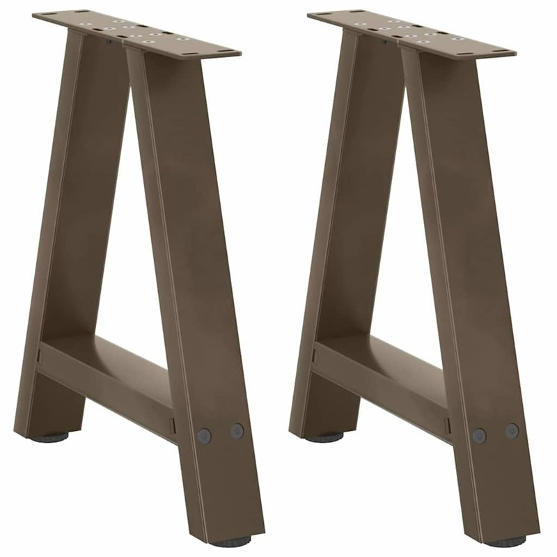 vidaXL Pieds de Table Basse Forme de A 2 pcs 38x(42-43) cm Acier, Pied de Table, Pied de Table en métal, Pied de Meuble, Pied de