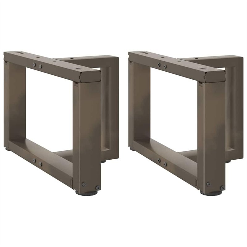 vidaXL Pieds de Table Basse Forme de T 2 pcs Acier Naturel 40x25x(30-31) cm, Pied de Table, Pied de Table en métal, Pied de Meub