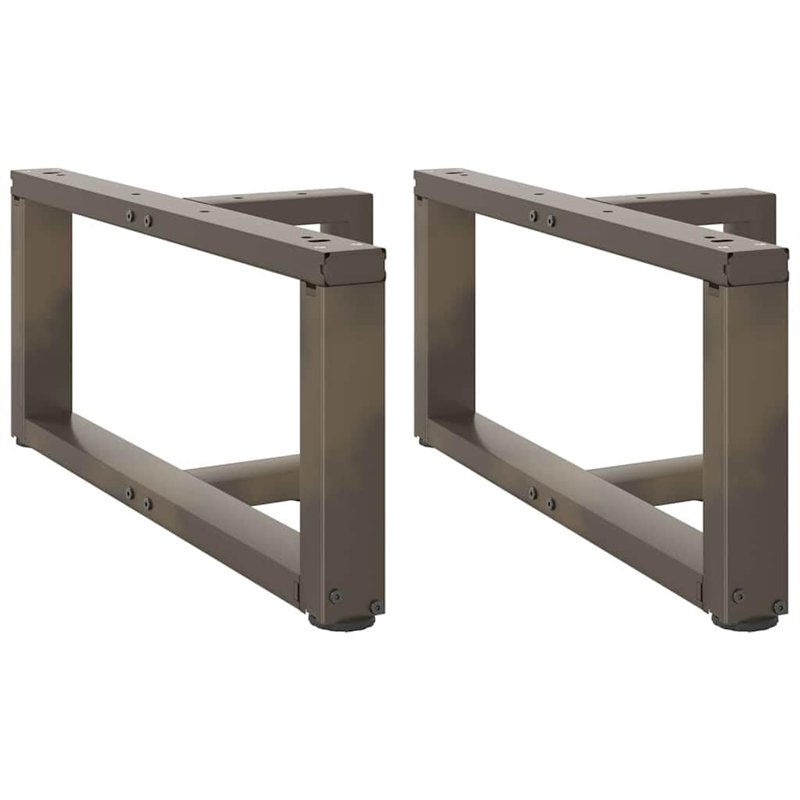 vidaXL Pieds de Table Basse en Forme de T 2 pcs Acier Naturel 60x25x(30-31) cm, Pied de Table, Pied de Table en métal, Pied de M