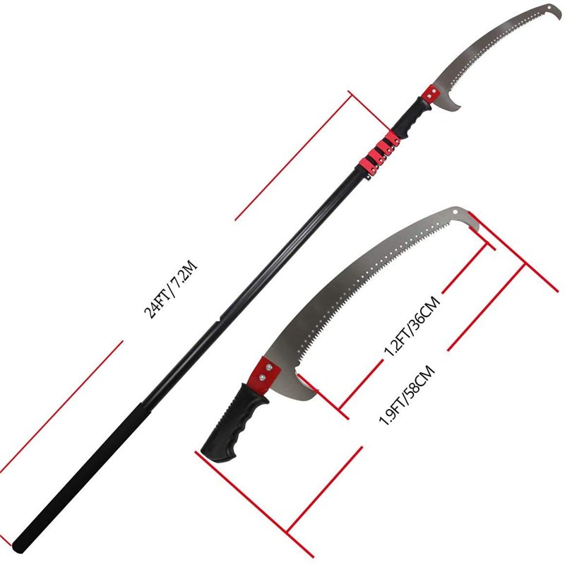 Image secondaire de Scie À Perche Télescopique Professionnelle, Scie D'élagage Télescopique Extensible 24 Pieds / 7,2 M avec Lame De Scie De 36 Cm