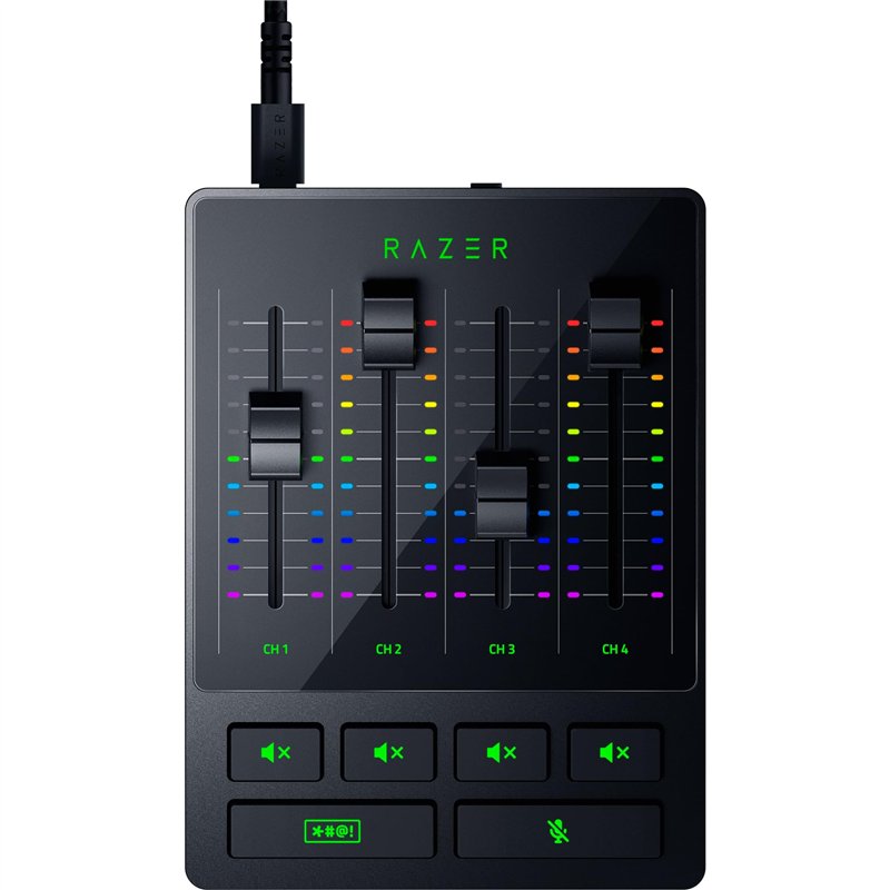 Razer Mixeur Audio (Mixeur Audio analogique, Interface à 4 canaux avec Boutons de contrôle du Volume, Entrée XLR avec préampli)