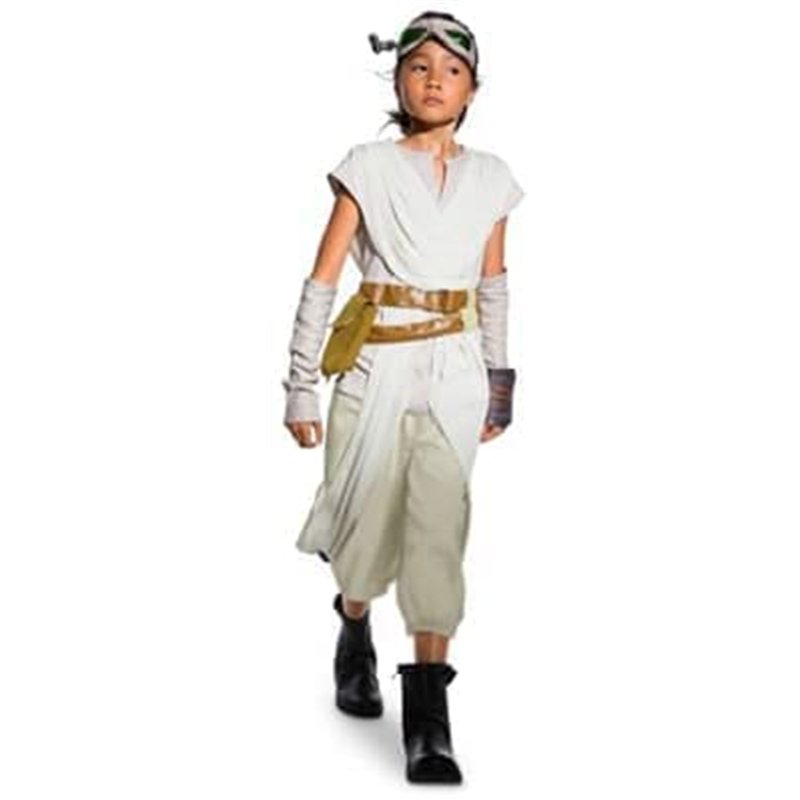 Rey Costume pour enfant Star Wars : Le Réveil de la Force Taille 7-8 ans Comprend tunique, pantalon, lunettes, ceintures attaché