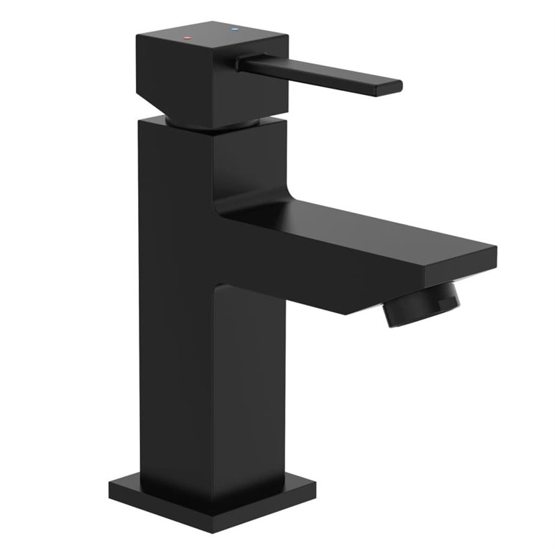 EISL NI075THI-B CALVINO Robinet de salle de bain noir mat carré, mitigeur de lavabo avec design angulaire, mitigeur monocommande
