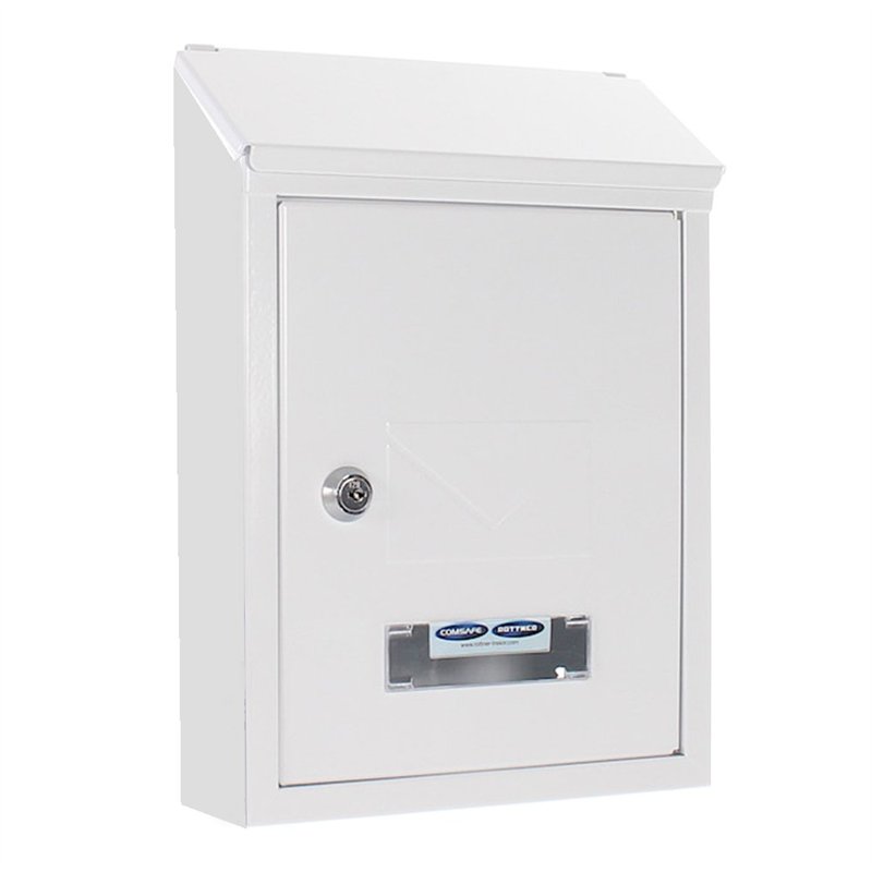 Rottner Udine Steel Post Box - White, 300x215x70 mm