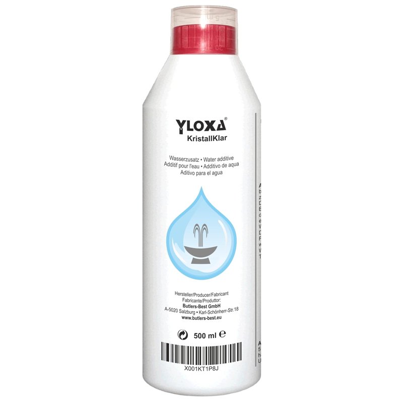 Yloxa KristallKlar – Additif concentré pour l’eau des fontaines, murs, colonnes, cascades et brumisateurs d’eau pour l’intérieur