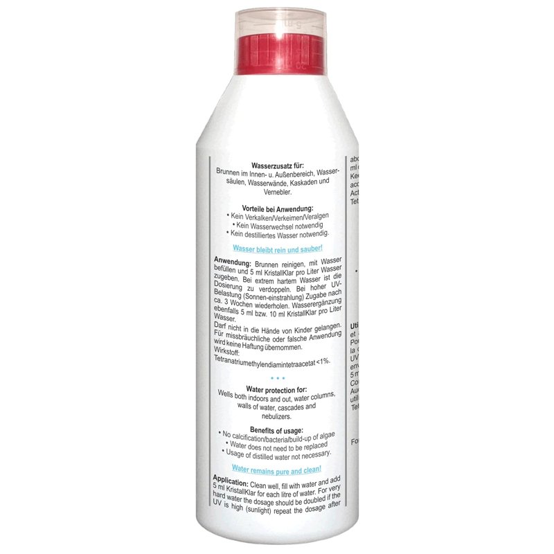 Image secondaire de Yloxa KristallKlar – Additif concentré pour l’eau des fontaines, murs, colonnes, cascades et brumisateurs d’eau pour l’intérieur