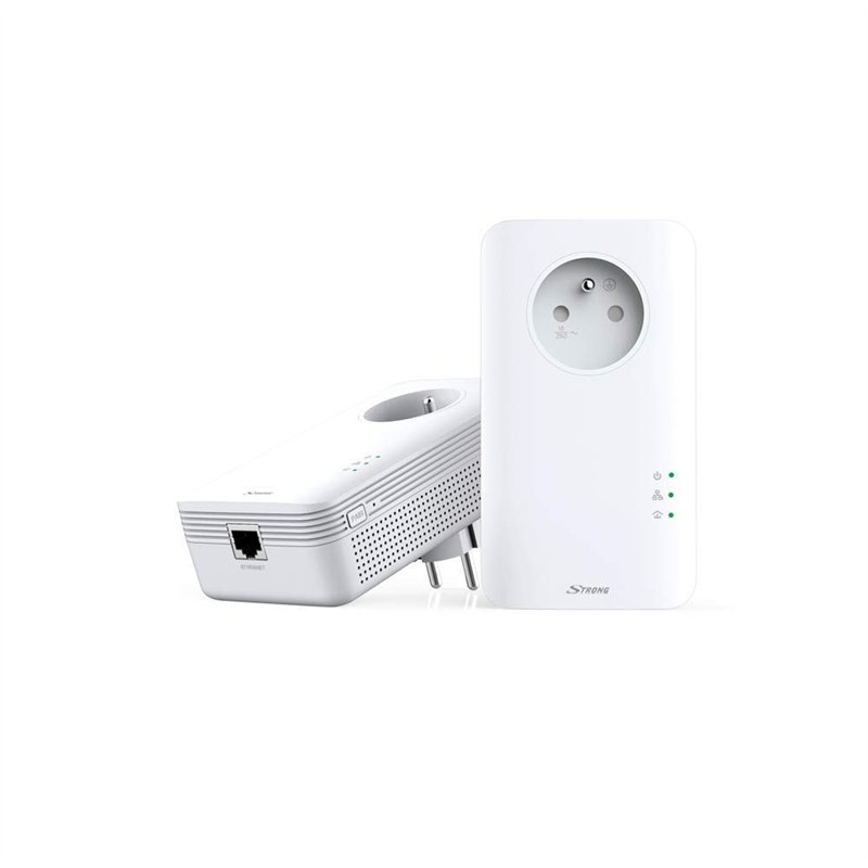 STRONG Pack de 2 Prises CPL 1300 Mbps, Prise filtrée et Port Ethernet, Compatible boxs Internet, Idéal Multi TV, Streaming HD, A