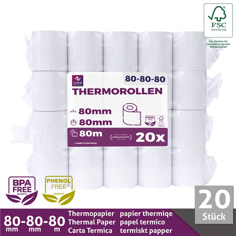 Image secondaire de Rouleaux thermiques 80mm x 80m x 12mm