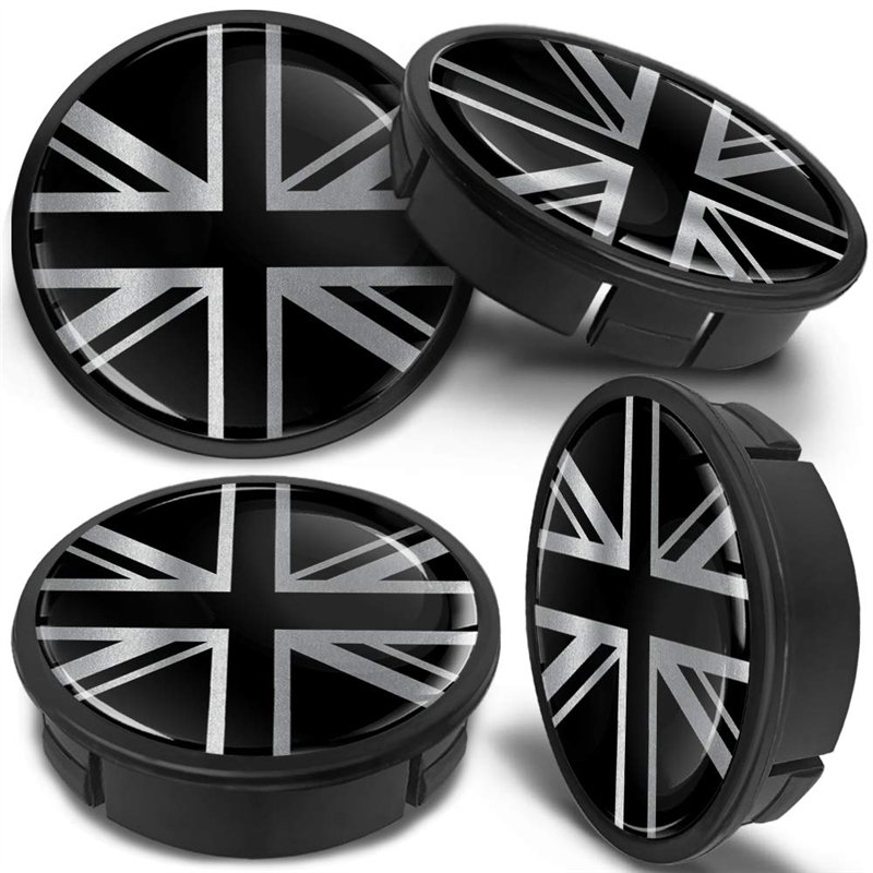 SkinoEu® 4 x 60mm ABS Plastique 3D Gel Silicone Cache-Moyeu Capuchons de Centre Enjoliveurs de Roue Voiture Cache Moyeux Jante U