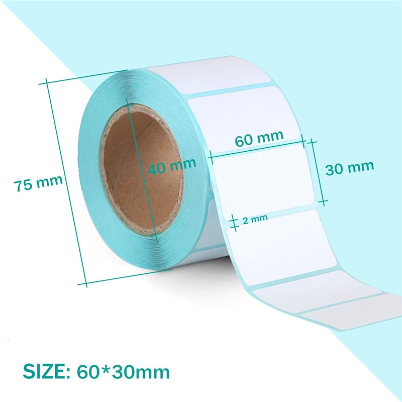 Image secondaire de Aobetak Lot de 800 étiquettes autocollantes blanches 60 mm x 30 mm pour bocaux de congélation Imprimantes