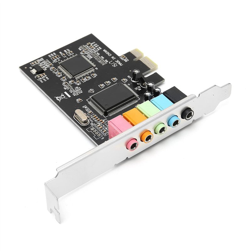 Image secondaire de Carte Son PCIe, Carte Son PCIe 5.1 6 Canaux Carte Son Surround Stéréo 5 Ports pour Ordinateur PC avec Emplacements PCI-Express,
