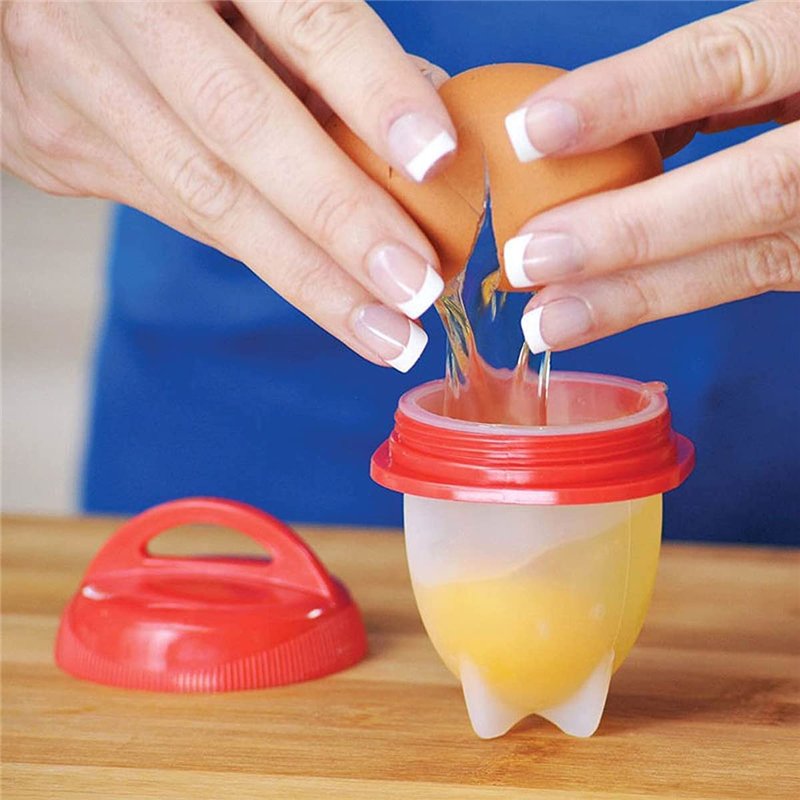 Image secondaire de 6 Pcs Chaudière à Oeufs, Cuisine Antiadhésifs Chaudière à Oeufs en Silicone Sans Coquille, Cuiseur d'oeufs Coquetier Gel Silice 