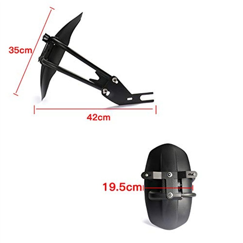 Image secondaire de Garde-boue arrière noir avec support de plaque d'immatriculation pour Kawasaki Z650 MT-07 Honda CBR650 Yamaha MT 09