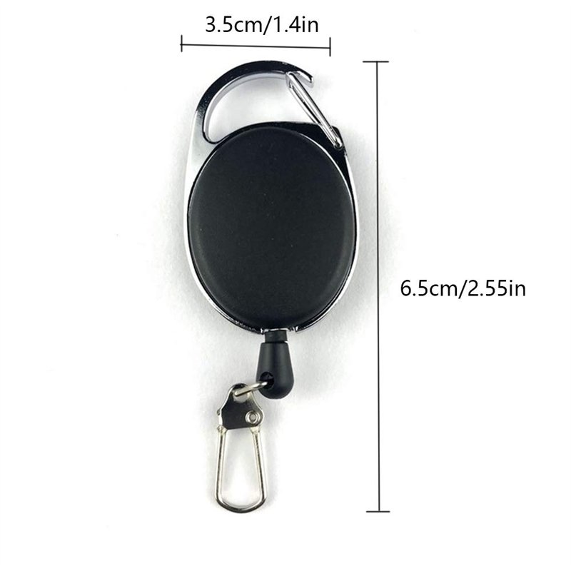 Image secondaire de Amaoma 10 Pièces Porte Badge Enrouleur Portes-Clés Rétractable Badge Reel Clip Attache Ceinture Mousqueton Ressort Portes-clés D