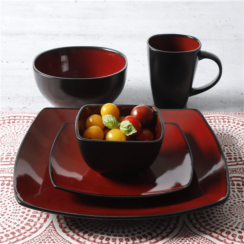 Image secondaire de Gibson Soho Lounge Service de table carré 40 pièces – Rouge