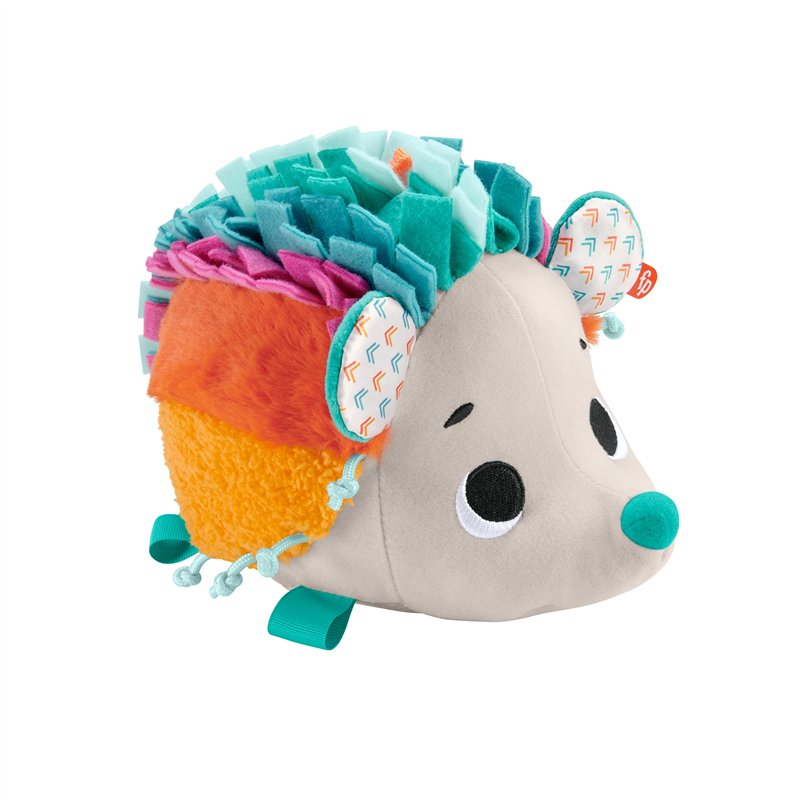Fisher-Price - Mon Petit Hérisson Sensoriel - Peluche Éveil Des Sens De Bébé - 8 Textures, 3 Sons - Boucles Attache-Jouets