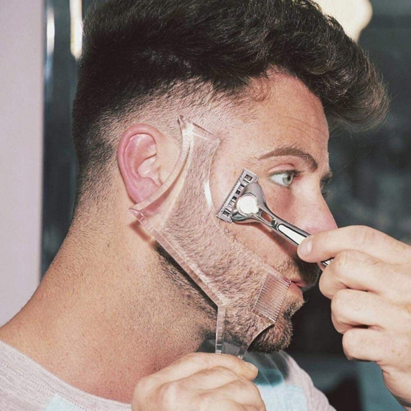 Image secondaire de Outil de Mise en Forme de Modèle de Barbe,NewChiChi Pochoir de Peigne de Style pour Moustache Favoris Coupe des Poils du Visage 