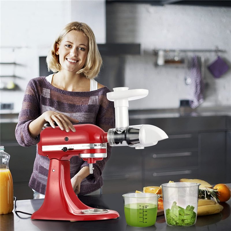 Image secondaire de Gdrtwwh Presse-agrumes pour tous les mélangeurs KitchenAid - lent, accessoires presse-agrumes, à mâcher (blanc), GD500