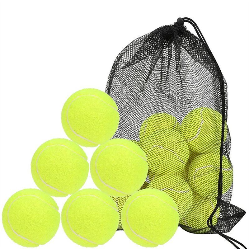 FOROREH 18pcs Balles de Tennis Avec Sac en Filet - Robustes et Rebondissantes Pour Adultes, Animaux de Compagnie, Compétition et