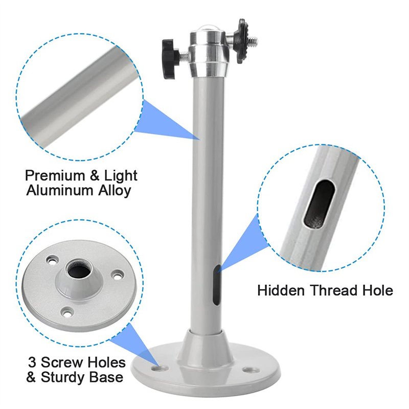 Image secondaire de JUNMEIDO Support Plafond Videoprojecteur en Alliage d'Aluminium 21.5cm Support Retroprojecteur Rotation à 360°Anti-tremblement S
