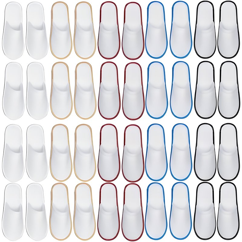 Binblin 20 Paires Chausson Invité,Chaussons Jetables Chausson Hotel,Femmes et Homme Chaussons Usage Unique Maison,Usage Invité,S