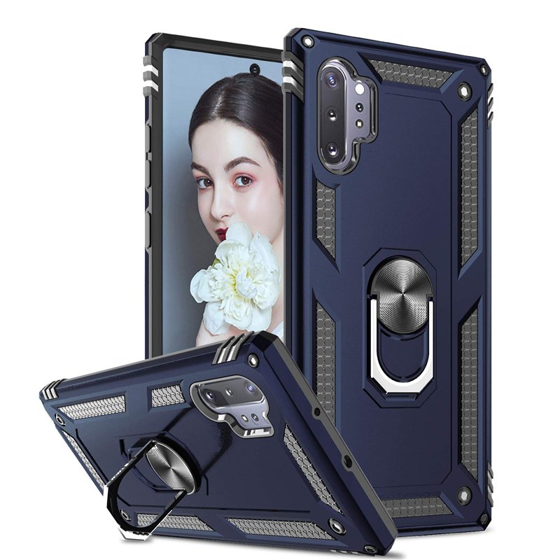 LeYi Coque pour Samsung Note 10 Plus avec Anneau Support, Double Couche Bumper Silicone Antichoc Armure Housse Etui pour Samsung