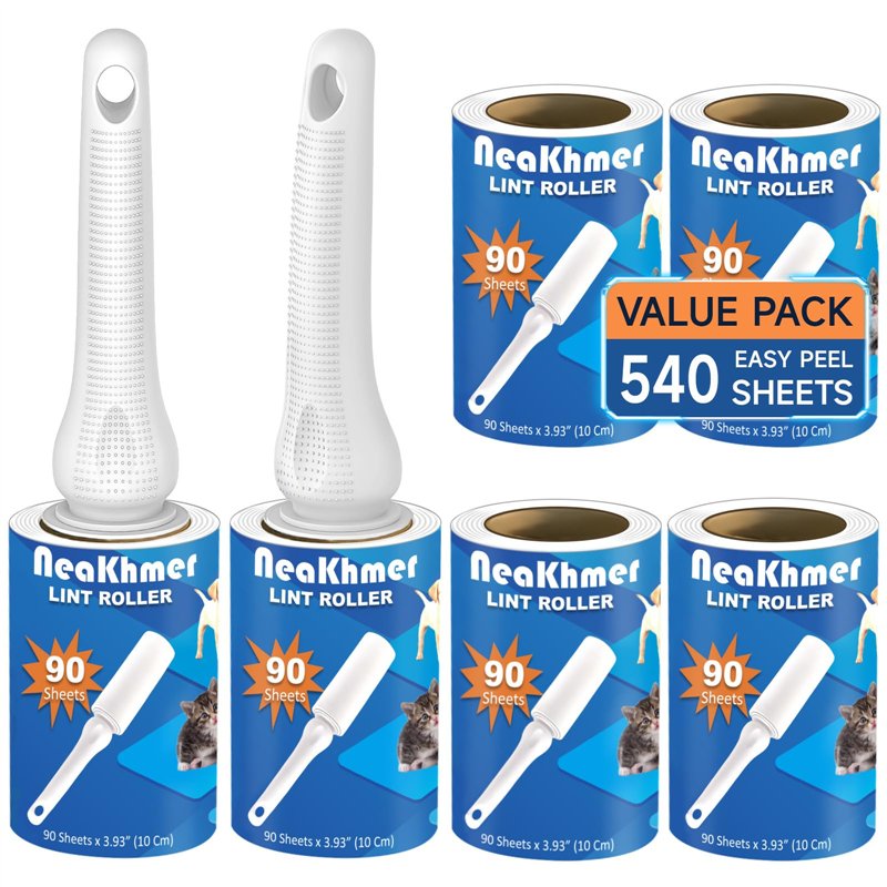 Brosse Anti Poils Animaux 540 Feuilles très adhésives - Extra Collant Rouleau adhesif Vetement, Brosse Adhesive Poils Animaux