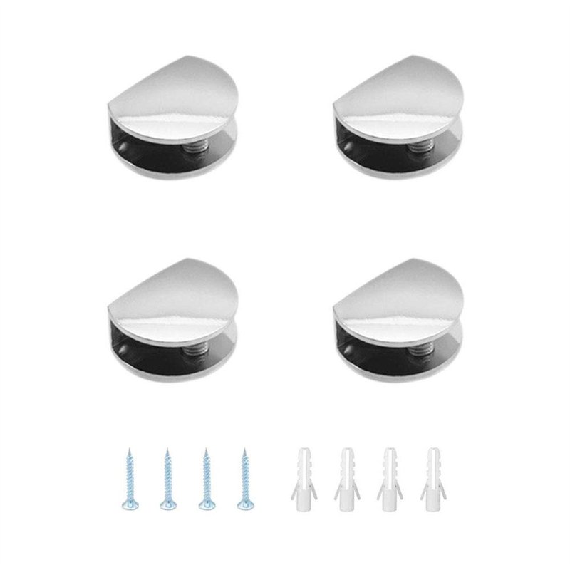 YMDZ 4Pcs Pince à Verre Pince Support en Alliage de Zinc Fixations Réglable Support pour le Verre ou le Bois de 8 ~ 10 mm D'épaisseur