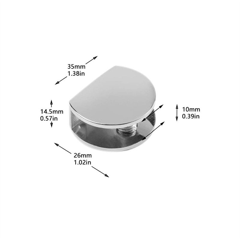 Image secondaire de YMDZ 4Pcs Pince à Verre Pince Support en Alliage de Zinc Fixations Réglable Support pour le Verre ou le Bois de 8 ~ 10 mm D'épaisseur