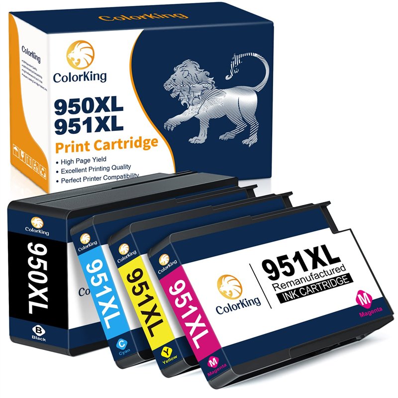 ColorKing Reconditionné 950XL 951XL Cartouches d'encre Remplacement pour HP 950XL 951XL pour HP Officejet Pro 8600 8620 8610 810