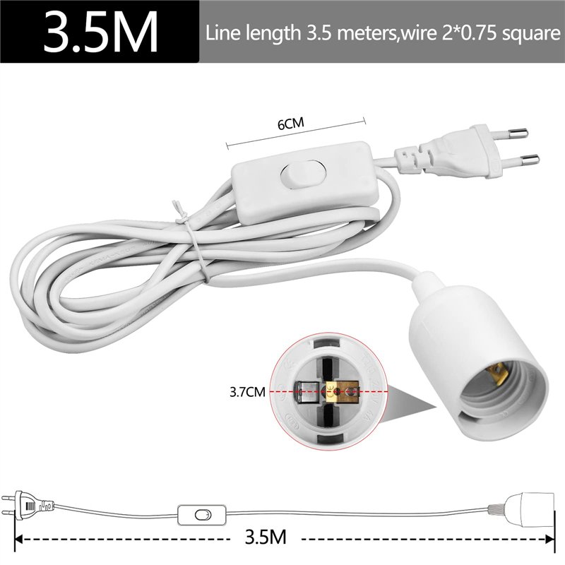 Image secondaire de ALFFREUDE Porte Lampe E27 Suspension 3,5m Douille E27 avec Fil Câble pour Lampe de Sel avec Câble D'alimentation Prise Changer b