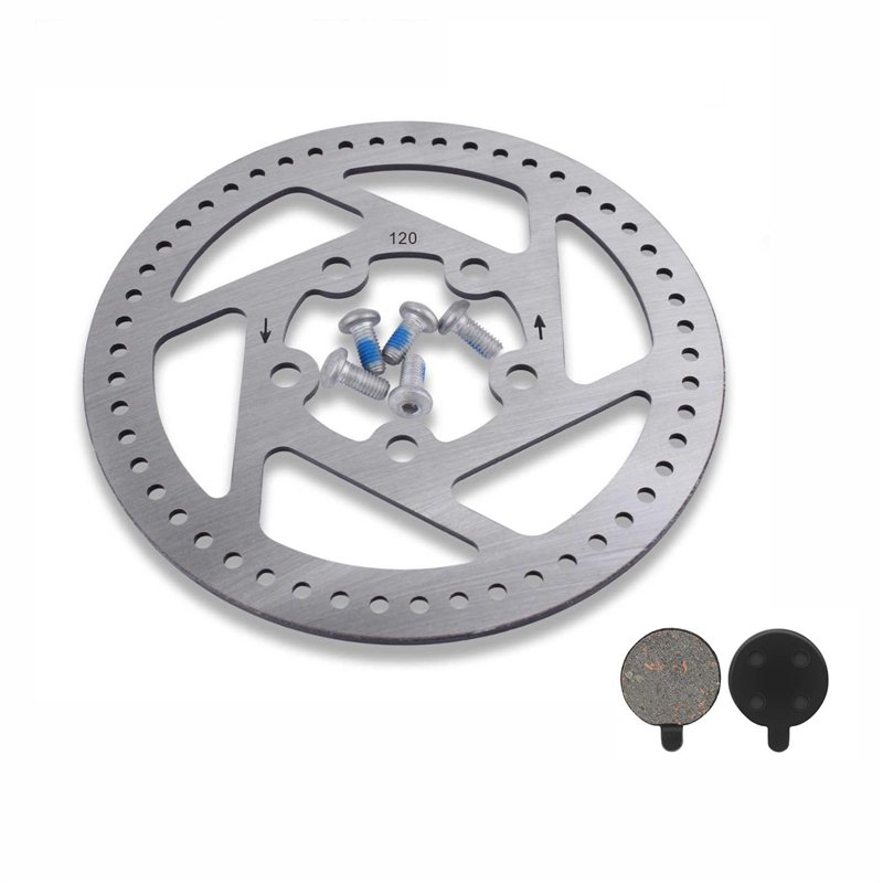 Yungeln Disque de frein 120 mm et 2 plaquettes de frein avec 5 trous pour accessoire trottinette électrique xiaomi m365 pro
