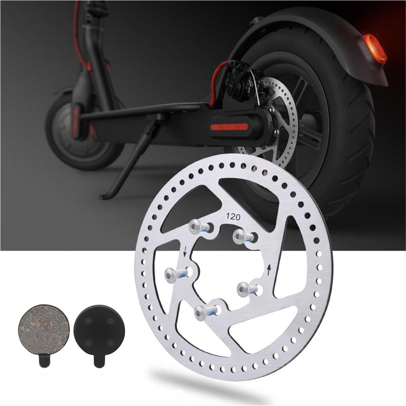 Image secondaire de Yungeln Disque de frein 120 mm et 2 plaquettes de frein avec 5 trous pour accessoire trottinette électrique xiaomi m365 pro