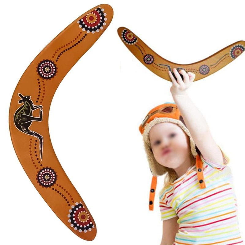 Boomerang en Bois en Forme de V Boomerang en Plein Air Volant Enfants Jouet Volant Bois pour Sports de Plein Air Boomerang pour