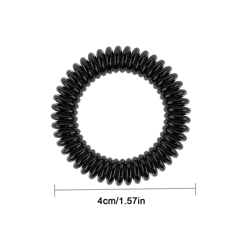 Image secondaire de 16 PCS Elastique à cheveux Elastique cheveux spirale Bandeaux de queue de cheval Accessoire de Coiffeur, Noir 8 pièces/Transparent
