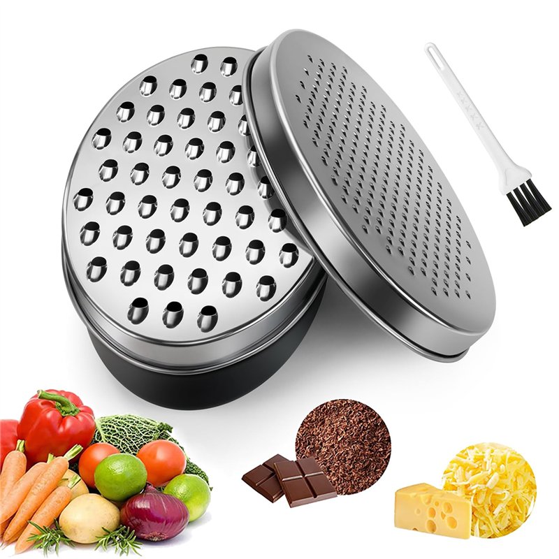 Râpe à fromage avec récipient, râpe pour cuisine avec couvercle 2 tailles, broyeur à fromage, hachoir à légumes, râpe à gingembre