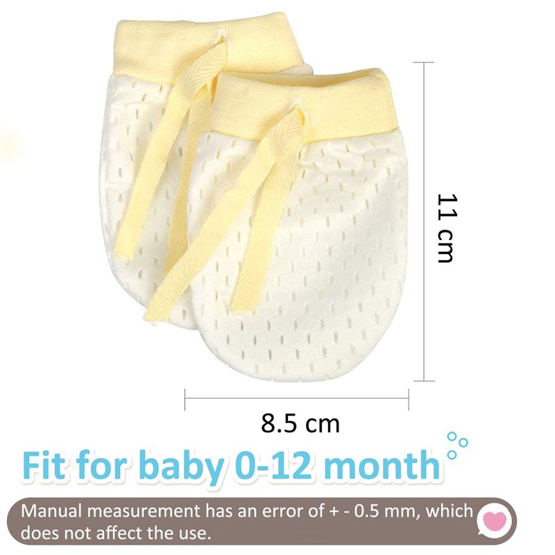 Image secondaire de NOCHME Moufles Bebe Naissance Fille Garçon 0-3-6-12 Mois,3 Paires élasticité Réglable Mailles Respirantes Sans Gants De Bébé Nou
