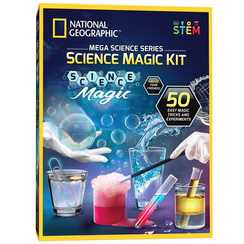 National Geographic Science Magic Kit - Kit Scientifique pour Enfants avec 50 Expériences Uniques et Tours de Magie, Ensemble de