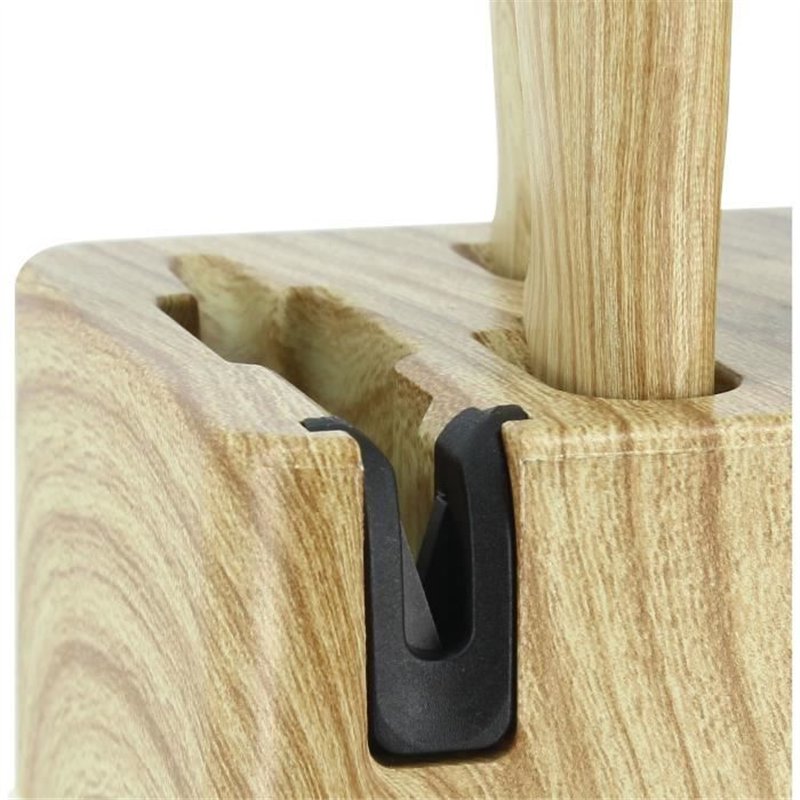Image secondaire de Bloc de couteaux 6 pièces - MENASTYL - 5041063 - Lame céramique - En polypropylène - Crème