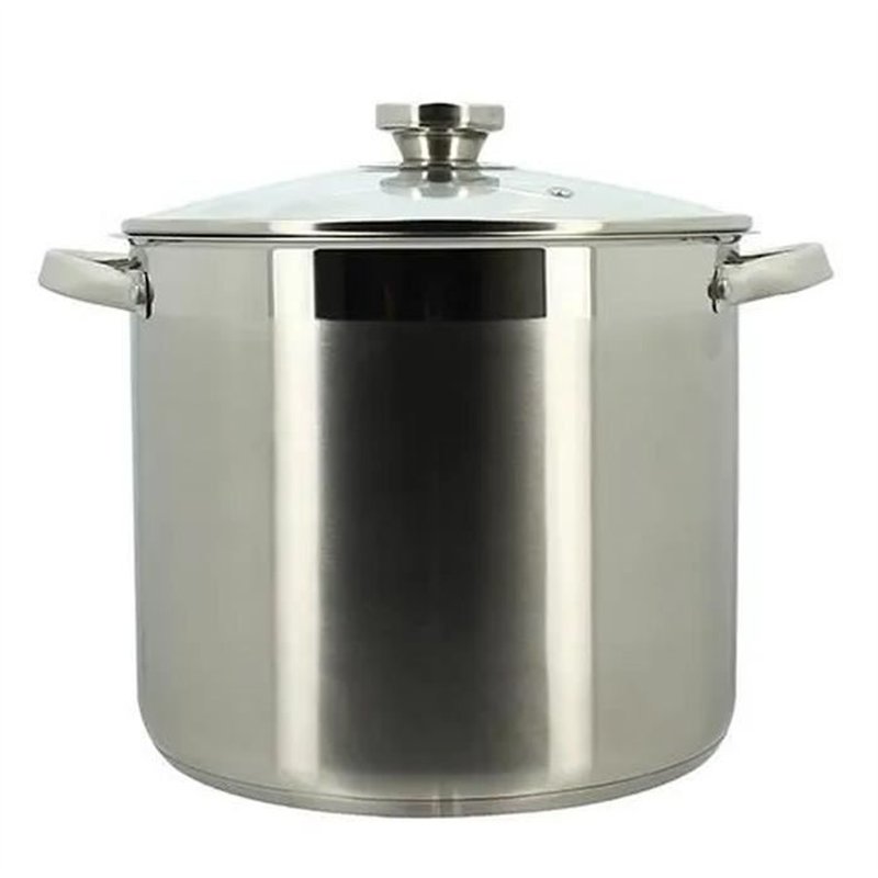 Marmite avec couvercle - MENASTYL - 4615455 - En acier inoxydable - 9 litres - Tous feux dont induction